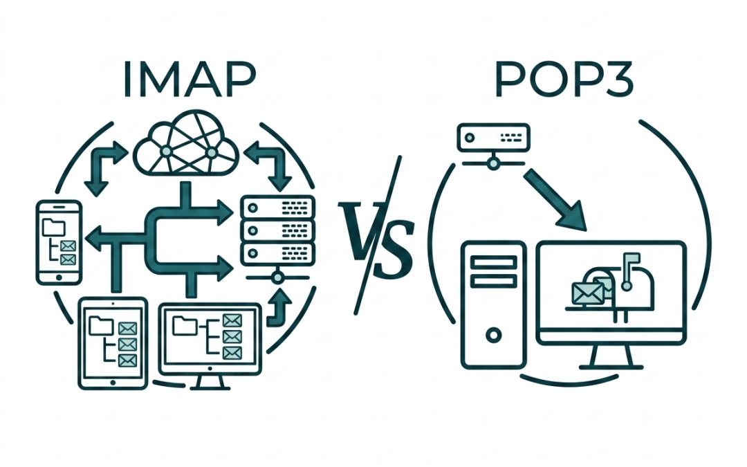 What is the difference between IMAP and POP3 email